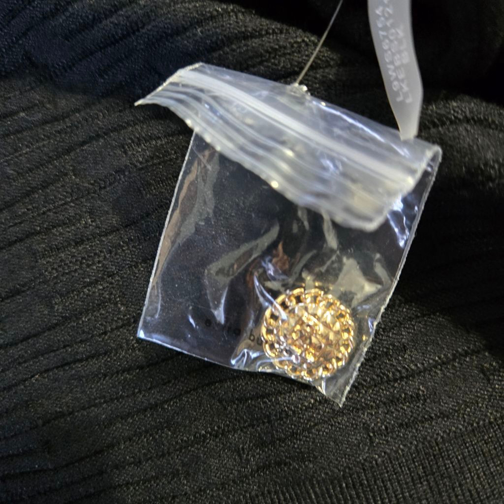 Women's Karl Lagerfeld Paris Black Cardigan with Gold Buttons, Size S NWT - Picture 9 of 13
